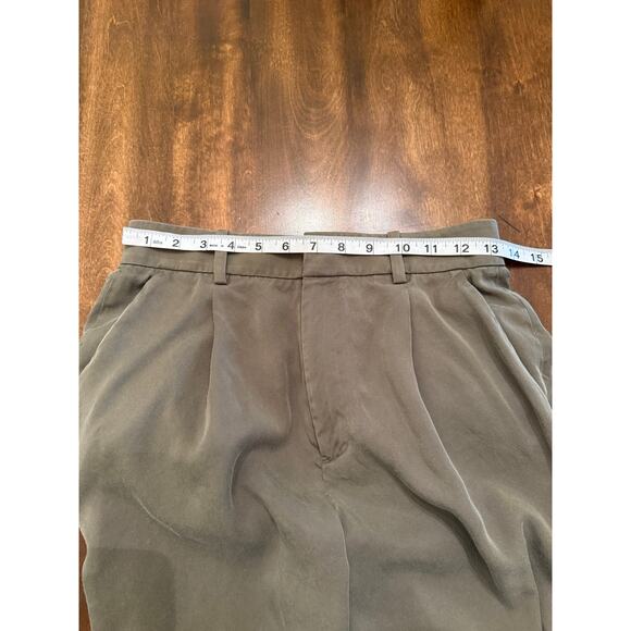 & Other Stories Women's Green Tapered Front High Rise Trouser Pants Size 4 - Picture 9 of 12